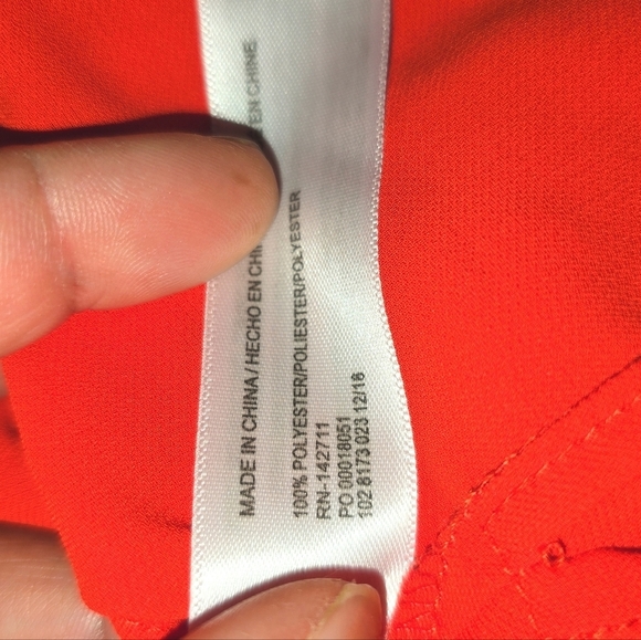 Eloquii Red Pullover Sheer Polyester Top Tunic Blouse wide Sleeve Size 18 - Picture 7 of 8